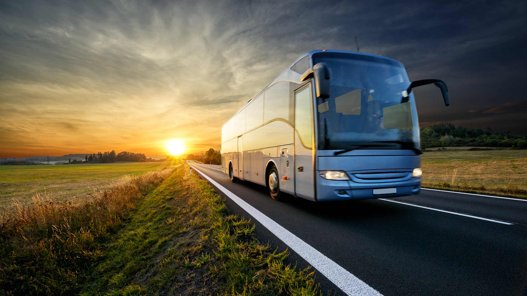 tour bus on a highway